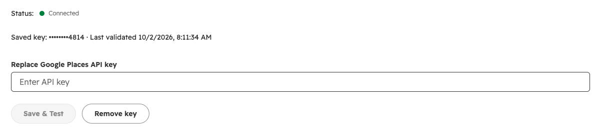 Google Places API Storage